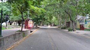 breiten Straßen und schattige Fußwege in Mendoza